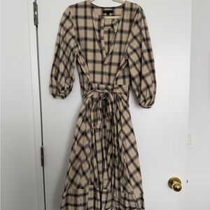 Zara Plaid Midi Dress ZW Collection